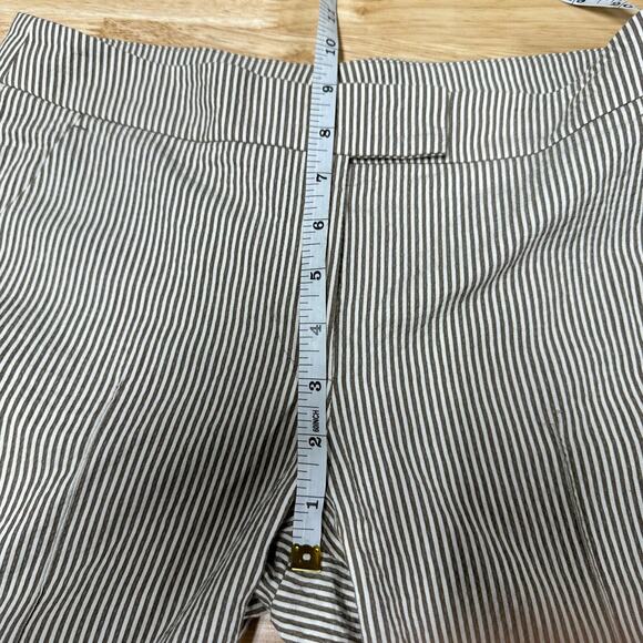 Akris Punto NWOT Frankie Stripe Stretch Gabardine Trouser Pant Brown White Sz 2 - Picture 8 of 9